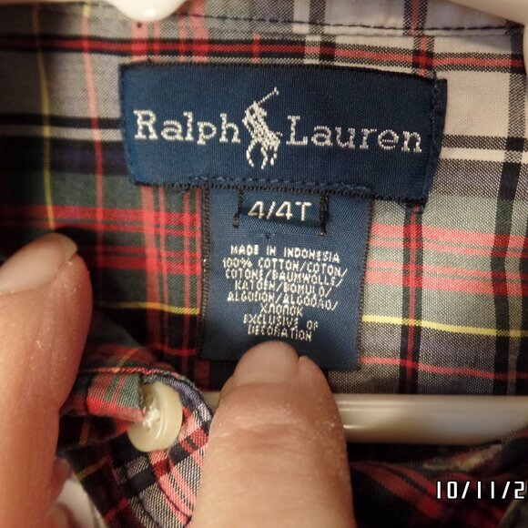 Boys 4/4T Ralph Lauren Button Up Shirt Excellent - Picture 8 of 9